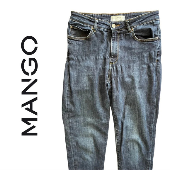 🛍️3/$40 Mango Soho Skinny High Waist Jeans Blue Denim Size 8 - Picture 6 of 9